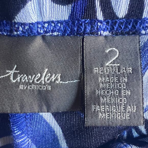 Chicos Travelers Palazzo Pant Size 2 (8-10 US) Wide-Leg Relaxed Fit Stretchy - Picture 2 of 10